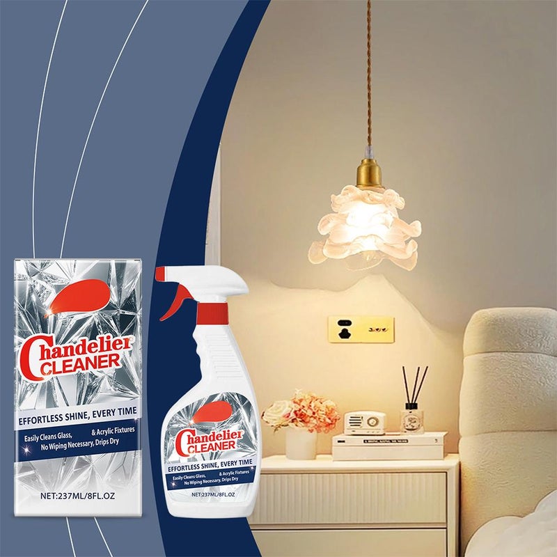 Chandelier Cleaner Spray - Drip Dry Crystal & Brass Cleaner for Glass, Silk Plants, Dark Crystals, Streak-Free & Fast Dusting Formula for Home (1pcs) - Image 4